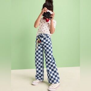 Old Navy Checkered Girls Wide-Leg Jeans